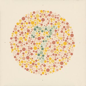 Ishihara färgtest för att upptäcka färgblindhet. (färglitografi) av School Japanese