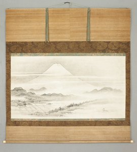 Kakemono, landskap av berget Fuji av Japanese School