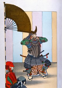 Samurajer från Gamla Japan: Tokugawa Ieyasu efter slaget vid Sekigahara 1600 (färg litho)