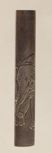 Svärdbeslag, Edo-perioden 1615-1868 (inlagd brons) (för baksidan se 142625) av Japanese School