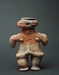 Terracotta dogu-skulptur från Akita, Jomon-perioden 1000-300-talet f.Kr av Japanese School