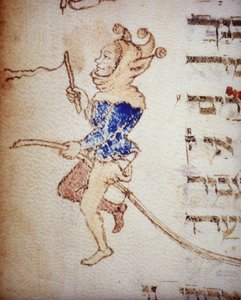 En hovnarr. Judisk manuskript från 1200-talet. Biblioteca Palatina, Parma.