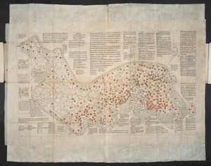 Haejwa chondo - en karta över den koreanska halvön som ursprungligen skapades c.1820 (färgad gravyr) av School Korean