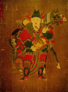 Helvetets budbärare med häst, målning på hamprulle, Joseon-perioden (Choseon, Choson) (1392-1910), Kree. Seouls nationalmuseum, Republiken Korea