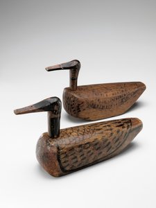 Ett par bröllopsankor (kirogi), Joseon-dynastin, ca 1900 (målat trä)