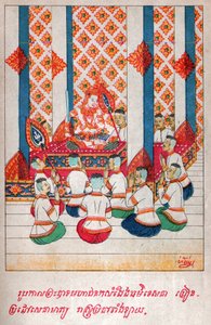 Mahajanaka Jataka. (gravyr, ca 1910) av School Laotian