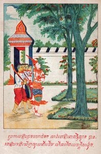 Mahajanaka Jataka. (gravyr, ca 1910) av School Laotian