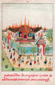 Mahajanaka Jataka. (gravyr, ca 1910) av School Laotian