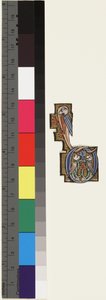 Initial D, från en psalter-hours, c.1270 (guld & tempera på veläng) av School Mosan