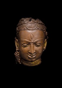 Repouse mask of Shiva, ca 1000-talet (koppar) av School Nepalese