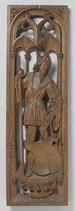 Panel från ett orgelhus, ca. 1510-20 (ek med spår av polykrom) av School Netherlandish