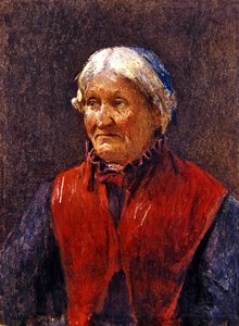 En äldre kvinna (pastell på papper) av School Newlyn