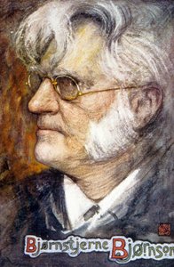 Bjørnstjerne Martinius Bjørnson (colout litho) av School Norwegian