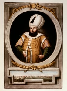 Osmanska riket: Porträtt av Sultan Mehmet (Mehmed) III (1566-1603) Topkapi Sarayi Istanbuls miniatyrbibliotek