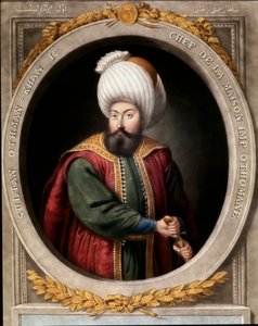 Osmanska riket: porträtt av den första osmanska sultanen Osman I (1299-1326). Topkapi Sarayi Istanbul bibliotek