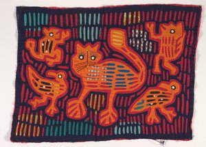 Skjortpanel (mola), Kuna People, San Blas Islands, ca 1950-talet (applicerad bomull)