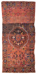 Medaljongmatta, troligen Persisk Kurdistan, sent 1600-tal eller tidigt 1700-tal (ull & bomull) av School Persian