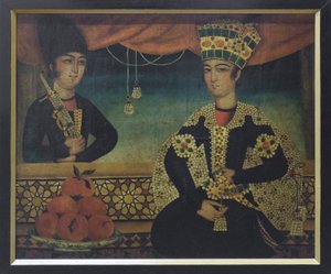 En Qajar-prins, möjligen av Mohammad Sadgeh (olja på duk)