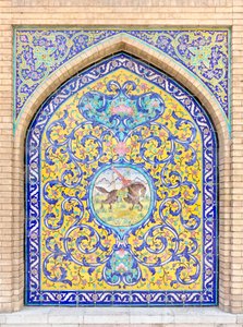 Kakelarbeten i Golestan-palatset, Teheran, Iran (foto)