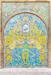 Kakelarbete vid Golestan-palatset, Teheran, Iran (foto)