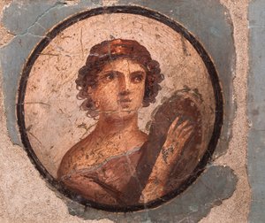 Porträtt av medaljonger, Pompeji av School Roman