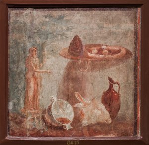 Staty av Dionysos, gethuvud och frukt, Herculaneum