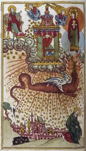 Apocalypse of St John, ca 1750 (miniatyr) av School Russian