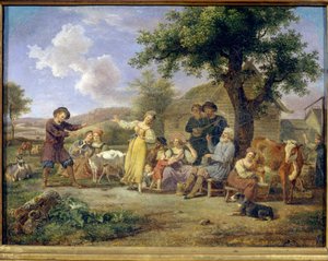 Bondefester. Anonym målning, olja på duk, 1700-talets andra hälft. Rysk konst från 1700-talet. Statens Tretjakovgalleri, Moskva. av School Russian