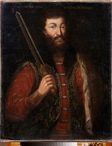 Porträtt av Alexander Nevskij, prins av Novgorod, storhertig av Vladimir (1220-1263). Målning av en rysk mästare, olja på duk, efter 1724. Rysk 1700-talskonst. Regional Art Gallery, Chelyabinsk (Ryssland). av School Russian