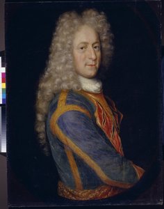 Porträtt av marskalk Ivan Yurievich Trubetskoy (1667-1750) (Porträtt av Ivan Yurievich Trubetskoy). Anonym målning, olja på duk av School Russian