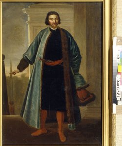Porträtt av prins Anikita Ivanovich Repnin (1668-1726). (Porträtt av Prinsen A. I. Repnin). Rysk soldat och politiker, som utmärkte sig under det stora norra kriget (1700-1721), tjänstgjorde sedan som guvernör i Livland och nära och ivrig av School Russian