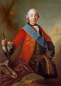 Porträtt av Peter III Fedorovich (1728-1762) Rysk tsar Målning av den ryska skolan på 1700-talet. 1758 S:t Petersburg. Eremitagemuseet av School Russian