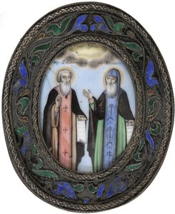 Helgon Dimitrij av Rostov (1651-1709) och helgon Ignatius Brianchaninov (död 1867) av School Russian