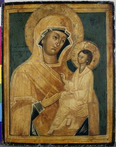 Madonna och barn, sent 1700-tal eller tidigt 1800-tal (tempera på poppelträ) av School Serbian