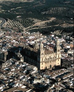 Flygfoto över Jaen-katedralen (foto) av School Spanish