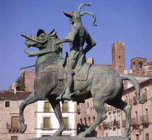 Ridstaty av Francisco Pizarro (ca 1478-1541) (brons)