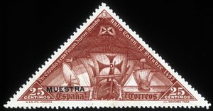 Spansk stämpel på Christopher Columbus karaveller