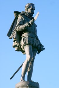 Staty av Miguel de Cervantes (1547-1616) (marmor)