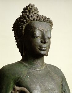 Stående Buddha, från Buriram (brons) (detalj)