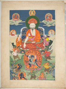 Lägg till. Eller. 3056  En av 12 teckningar som föreställer tibetanska gudar av en tibetansk konstnär, troligen i Lhasa, ca 1800    (gouache på papper) av School Tibetan