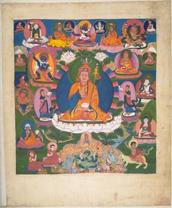 Lägg till. Eller. 3058    En av 12 teckningar som föreställer tibetanska gudar av en tibetansk konstnär, troligen i Lhasa, ca 1800    (gouache på papper) av School Tibetan