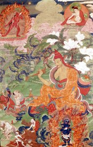Magikern Abhayakava från Bengalen, Tibetan Thai-Ka, Musée Guimet, Paris av School Tibetan