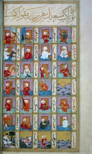 Turkisk astrologi: de sju planeterna och de olika metierna. Manuskript från medeltiden, BN, Paris.