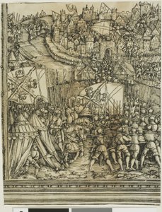 Kampanjen i Ungern, från Maximilian I:s triumfbåge av School of Albrecht Dürer