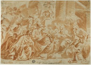 Tillbedjan av Magi av School of Peter Paul Rubens