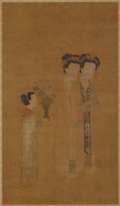 Hovdamer och skötare, Mingdynastin, 1500-talet. av School of Tang Yin