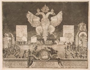 Fyrverkerier i Moskva den 1 januari 1704 i samband med intagandet av den svenska fästningen Nyenskans, 1705 av Schoonebeek