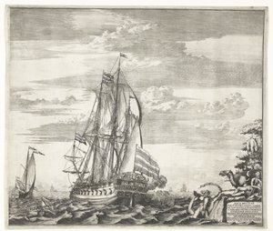 Flaggskeppet Goto Predestinatsia The Providence of God byggd av Peter den store i Voronezh, 1700, 170 av Schoonebeek