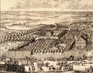 Tyska kvarteret Nemetskaya sloboda i Moskvas vänstra del, 1705 av Schoonebeek