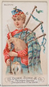 Säckpipa, från Musical Instruments-serien N82 för cigaretter av märket Duke, 1888., 1888.